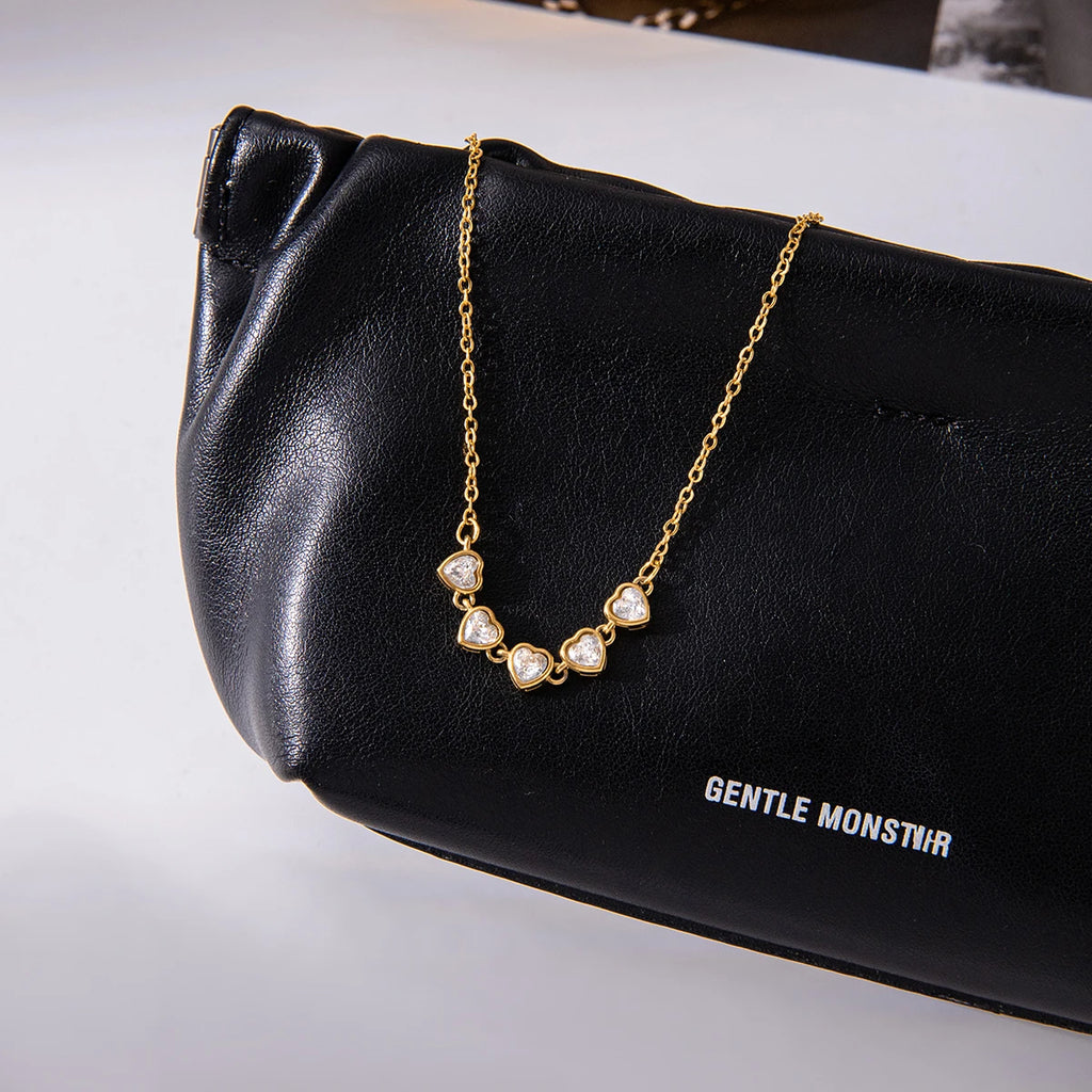 Heart-Shaped Zircon Tennis Chain Necklace