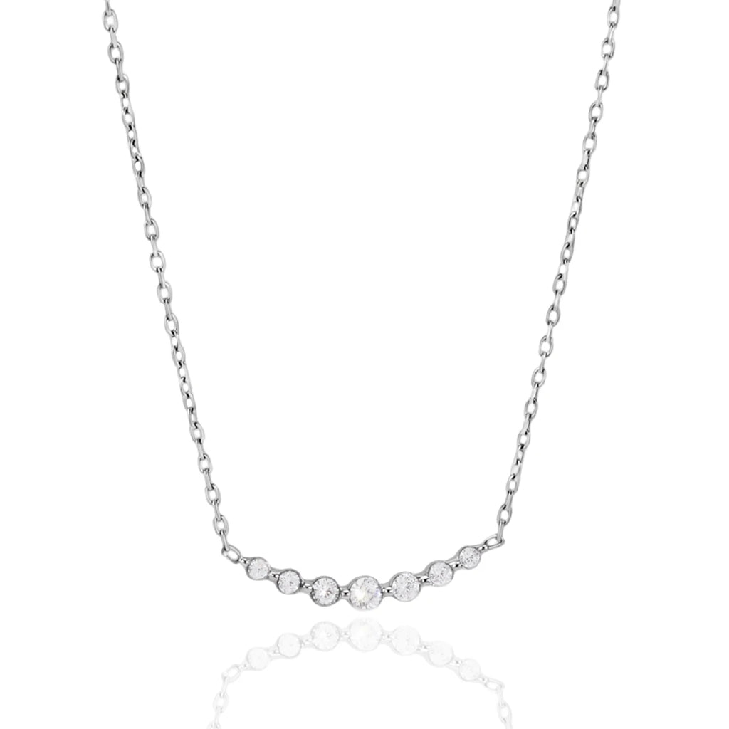 Lina Delicate Steel Color Smiling Face Necklace