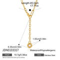 Kika Round Zircon Lock Pendant Y Shape Chain Necklace
