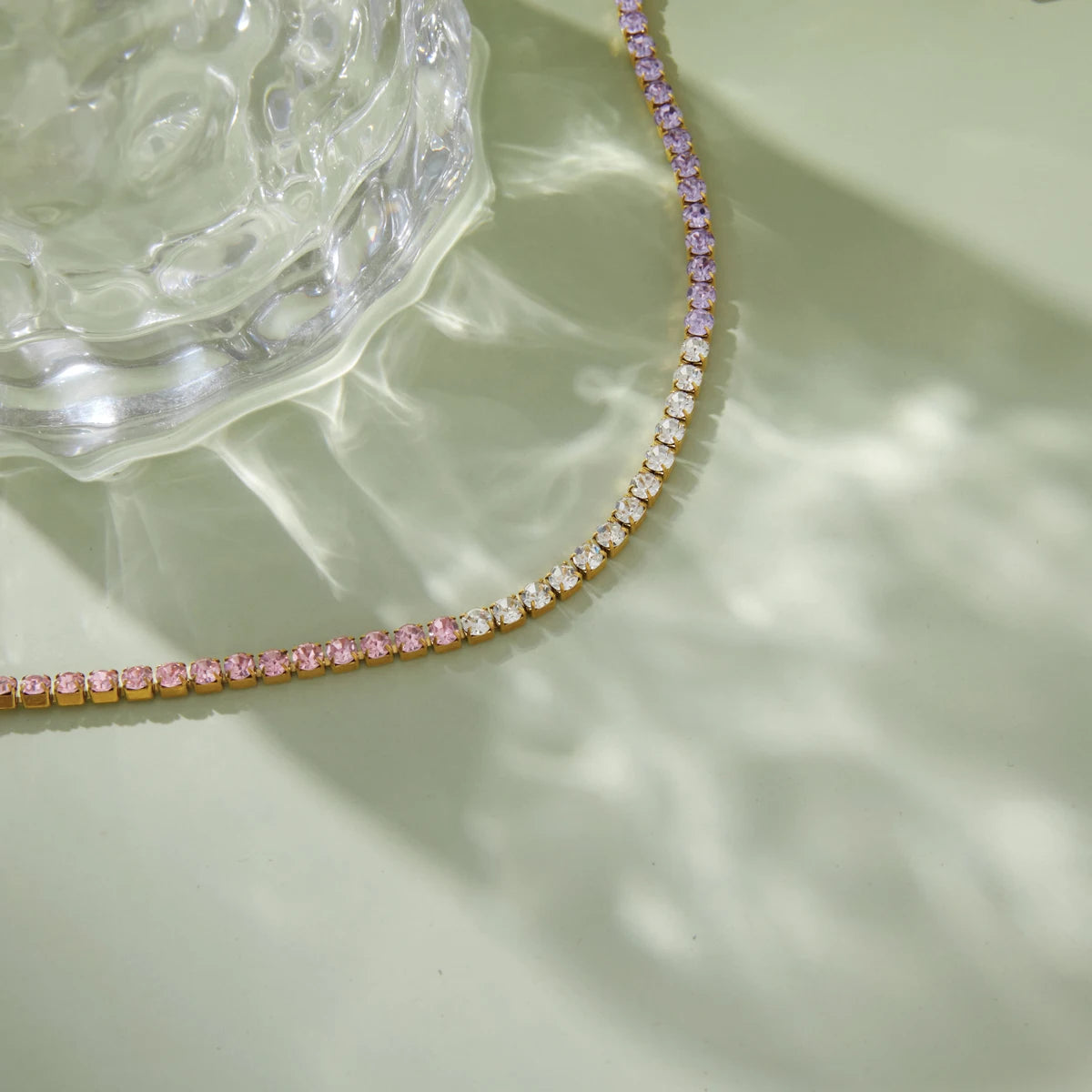 KIKA Elegant Multicolor Zircon Tennis Bracelet PVD Plated Stainless Steel 316L