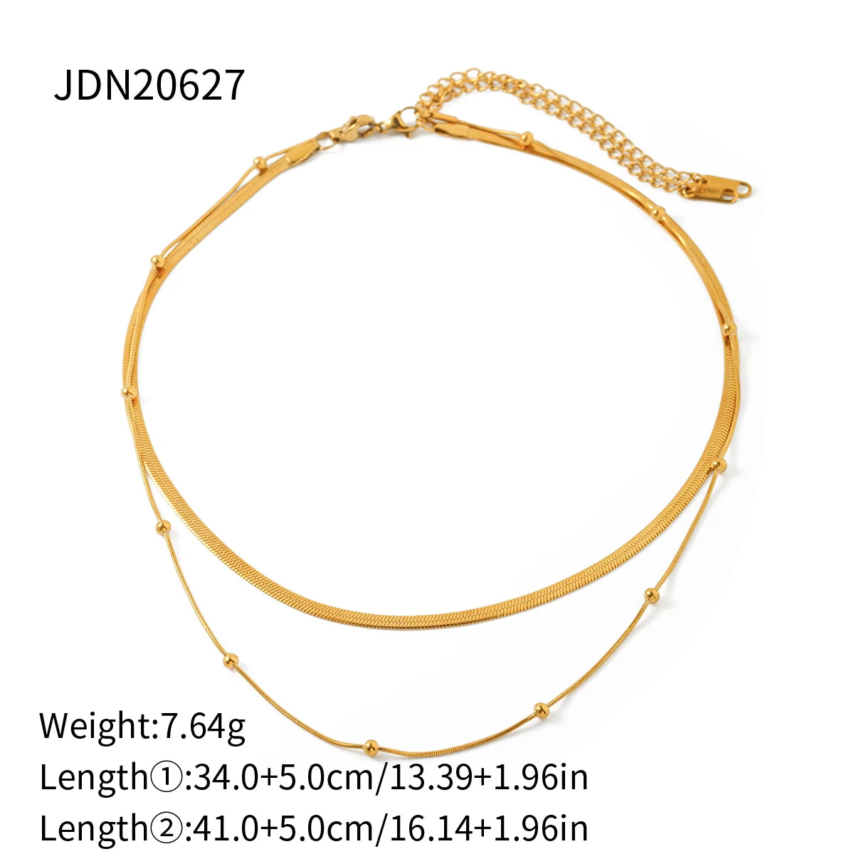 Flat Snake Chain Layer Necklace Stainless Steel Snake Rope Chain