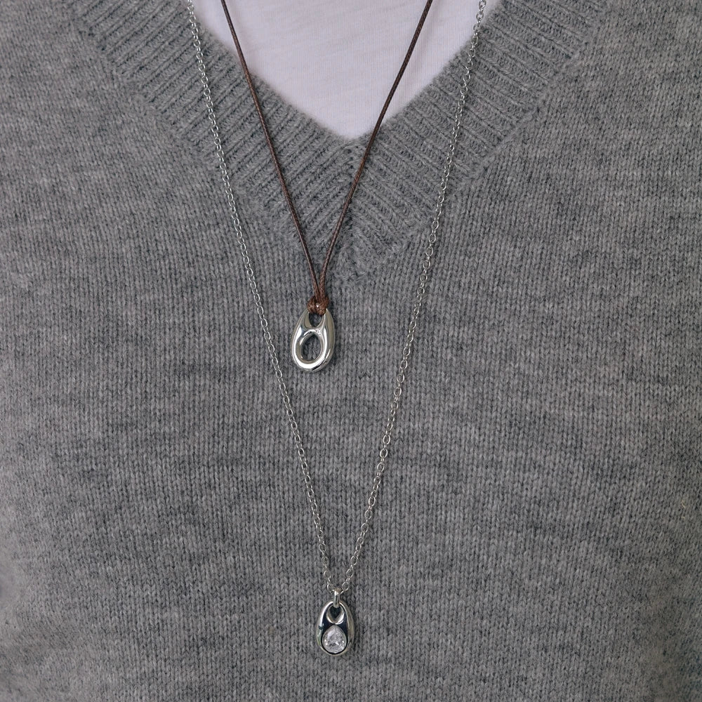 KIKA Classic Water Drop Pendant Necklace For Women Minimalist Long Rope Stainless Steel Chain Necklace Fashion Jewelry Gift