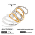 KIKA Minimalist Two tone Multi layer Hollow Line Ring Stainless Steel 316L