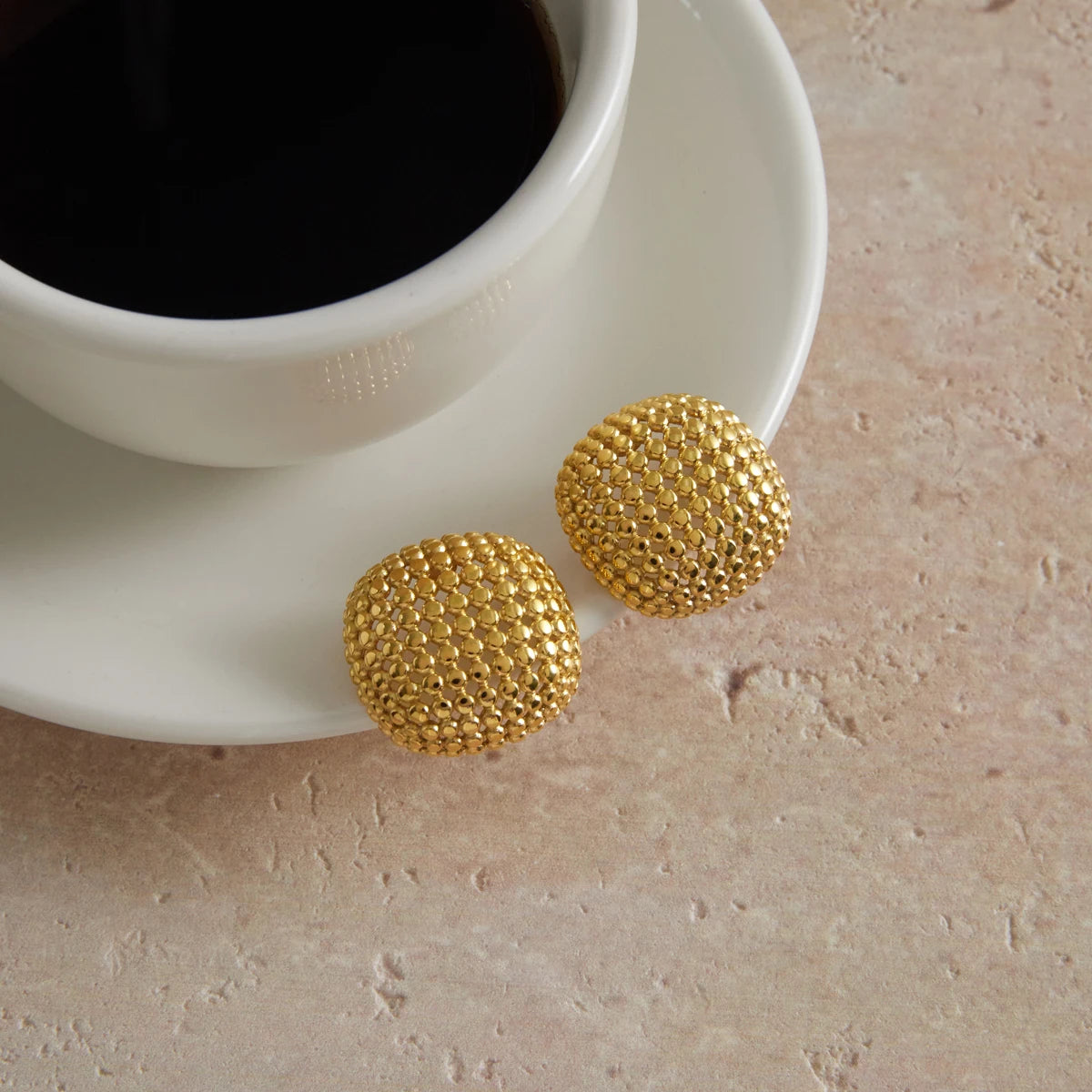 Kika Chunky Geometric Hollow Stud Earrings