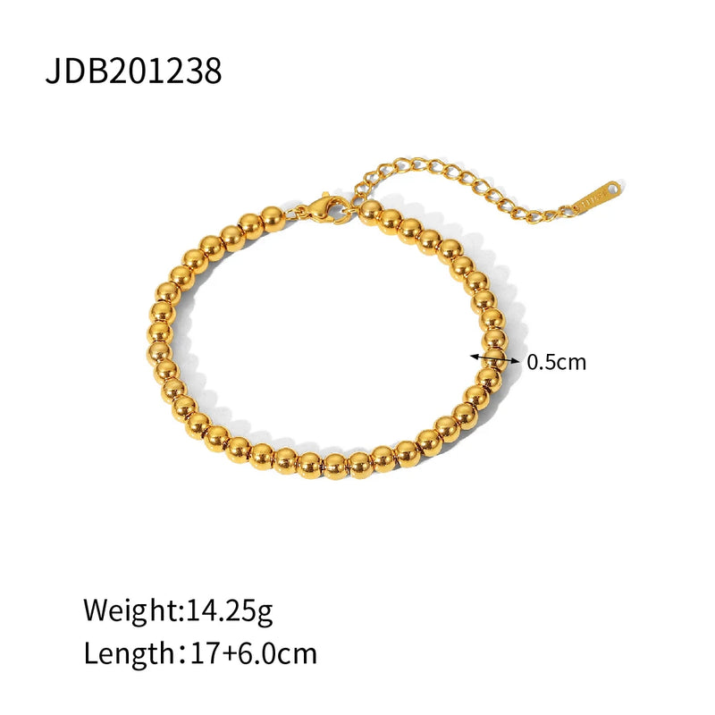 Kika Retro 18K Gold Color Plated Bracelet Stackable Chain Bracelet