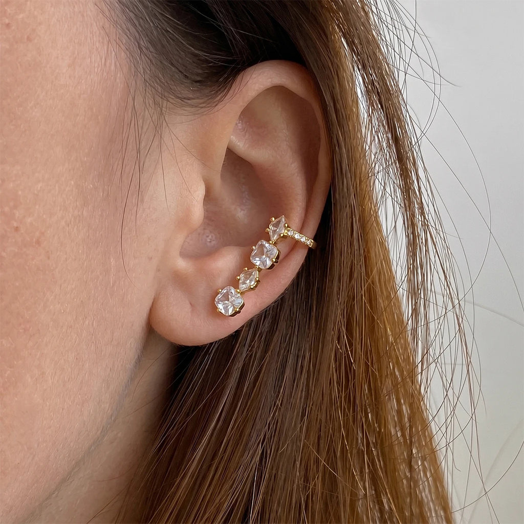 KIKA Classic Geometric Zircon Non-piercing Ear Clip PVD Plated Stainless Steel316L