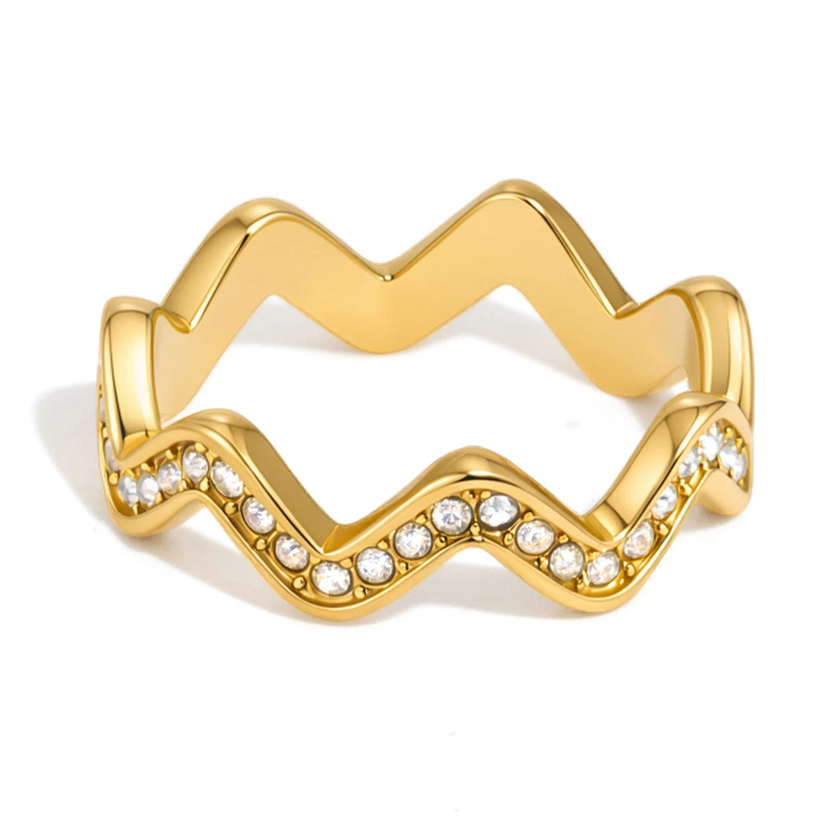 Kika Delicate Irregular Wave Design Ring