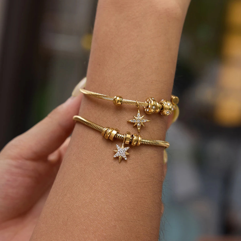 Kika Delicate Crystal Star Charm Bracelet