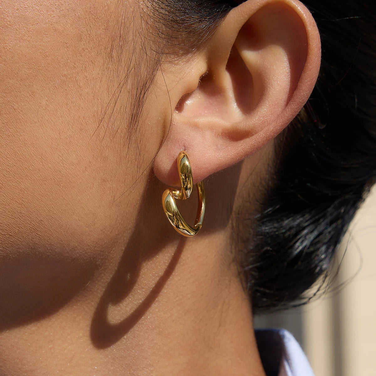 Heart Shape Earring Women PVD Gold Plated Stainless Steel