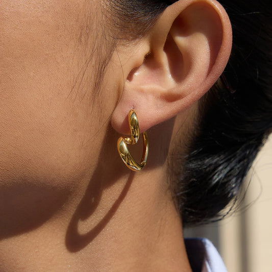Heart Shape Earring Women PVD Gold Plated Stainless Steel