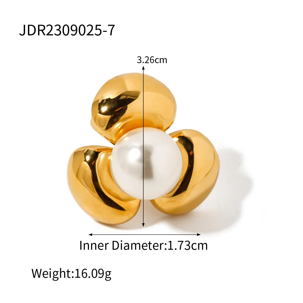 Kika Fashion Gold Color And Silver Color Flower Pearl Ring