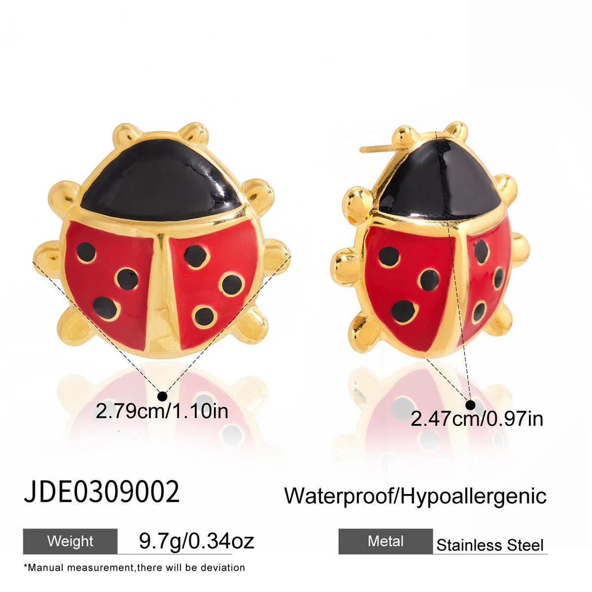 Dripping Oil Ladybug Ear Studs