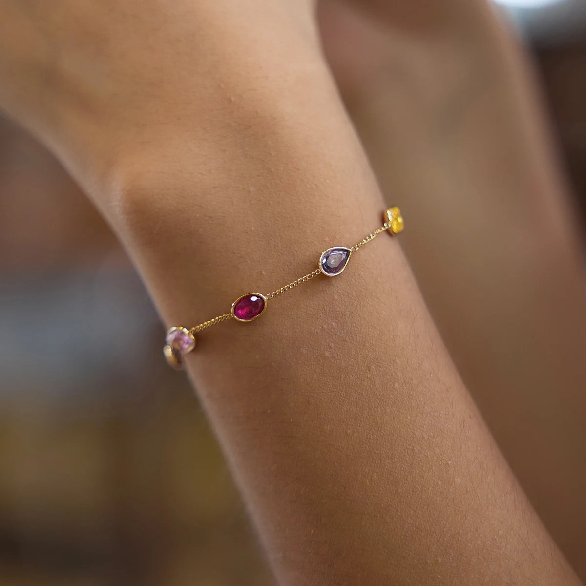 KIKA Multicolor Geometric Zircon Bracelet  PVD Plated Stainless Steel 316L