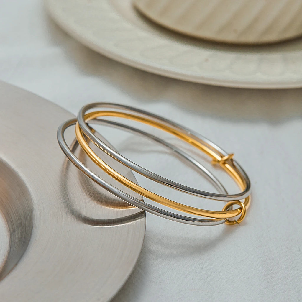 KIKA Minimalist Two Tone Stainless Steel Bracelet