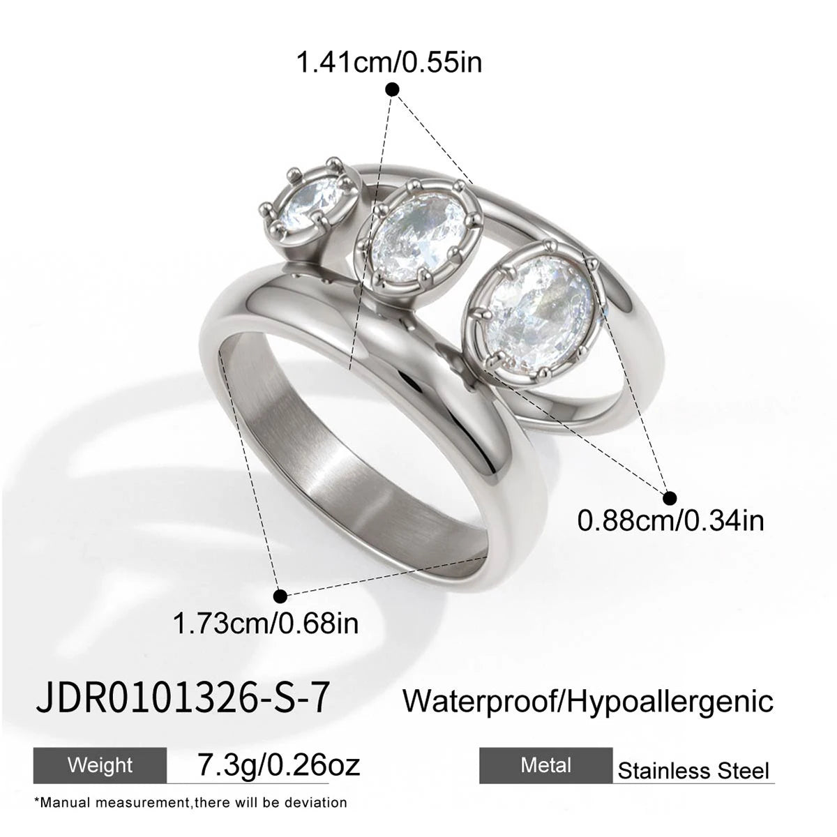 KIKA Delicate Double-Layer Hollow Ring PVD Gold Plated Stainless Steel Rings 316L