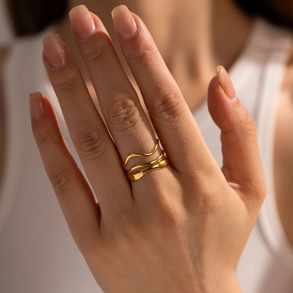 Minimalist Line Ring Stackable Hollow Ring
