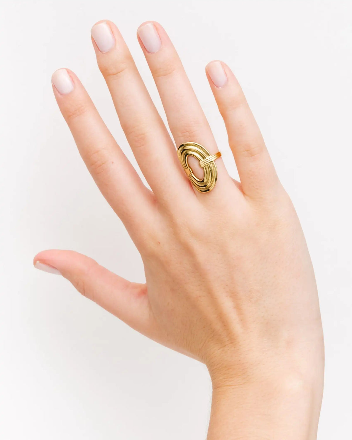 KIKA Minimalist Threaded Circular Hollow Ring PVD  Plated Stainless Steel 316L