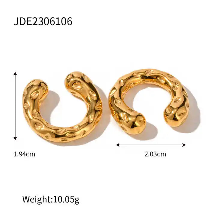 Irregular Square Hammer Heart Earrings