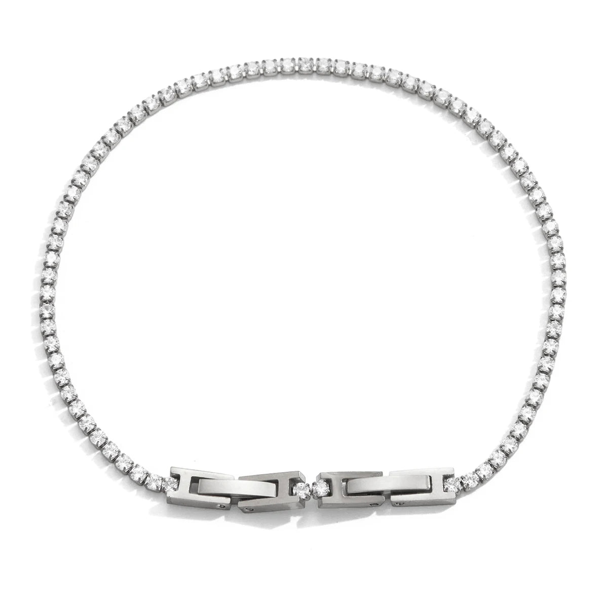 Classic White Round Zircon Tennis Ball Chain Bracelet