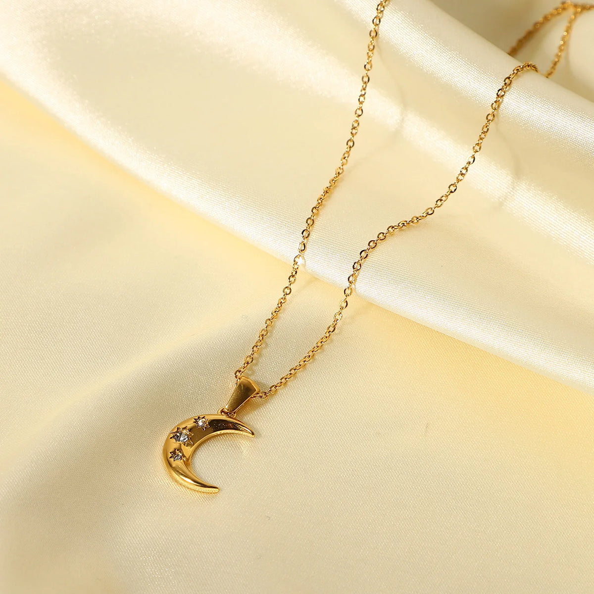 Moon Necklace 18K Gold Plated Color