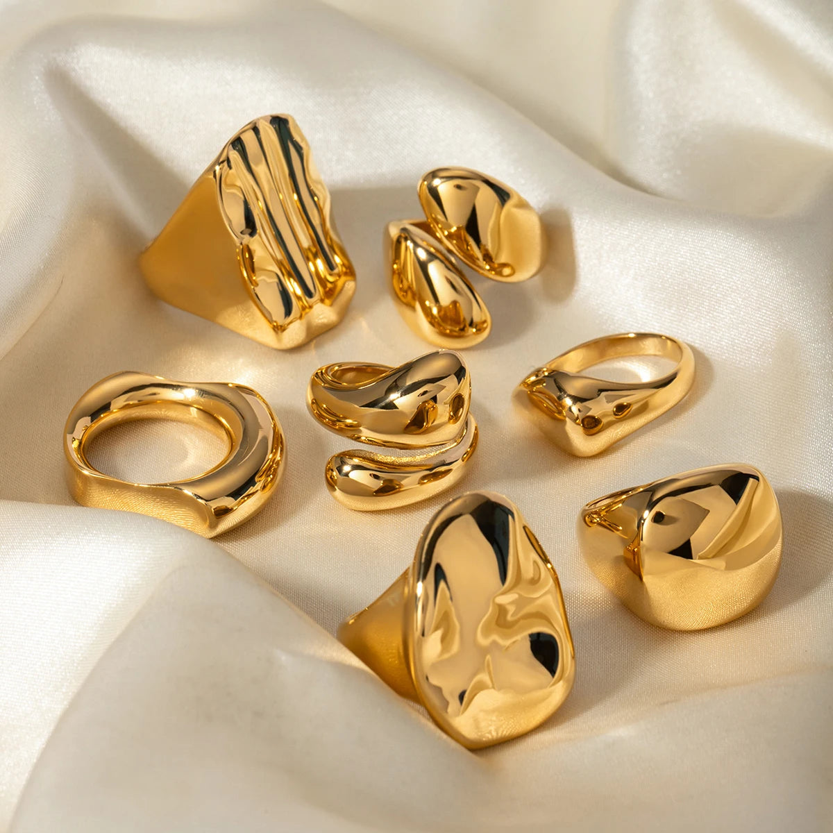 Kika Chic Unique Stainless Steel Unusual Ring Water Resistant 18K PVD Plated