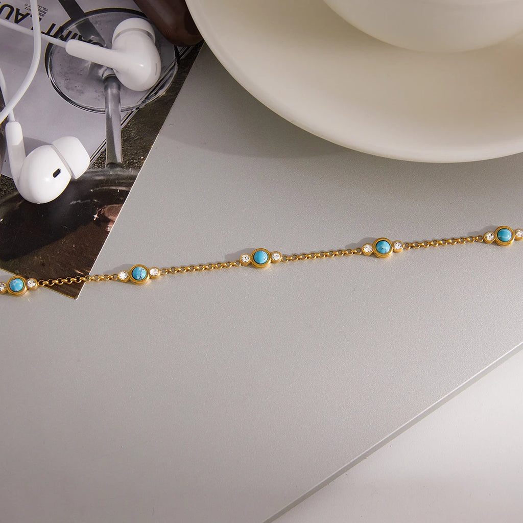 Classic Artificial Blue Turquoise Necklace