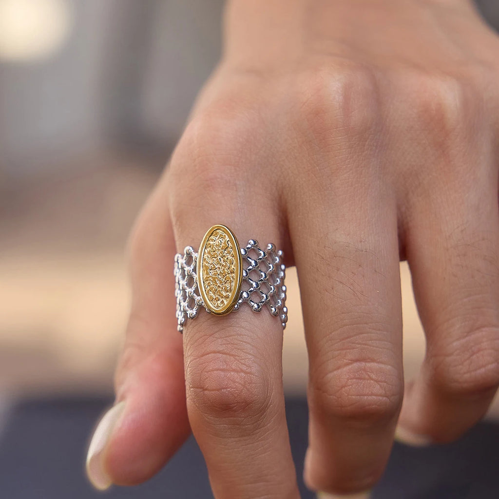 Kika Minimalist Hollow Open Mesh Rings