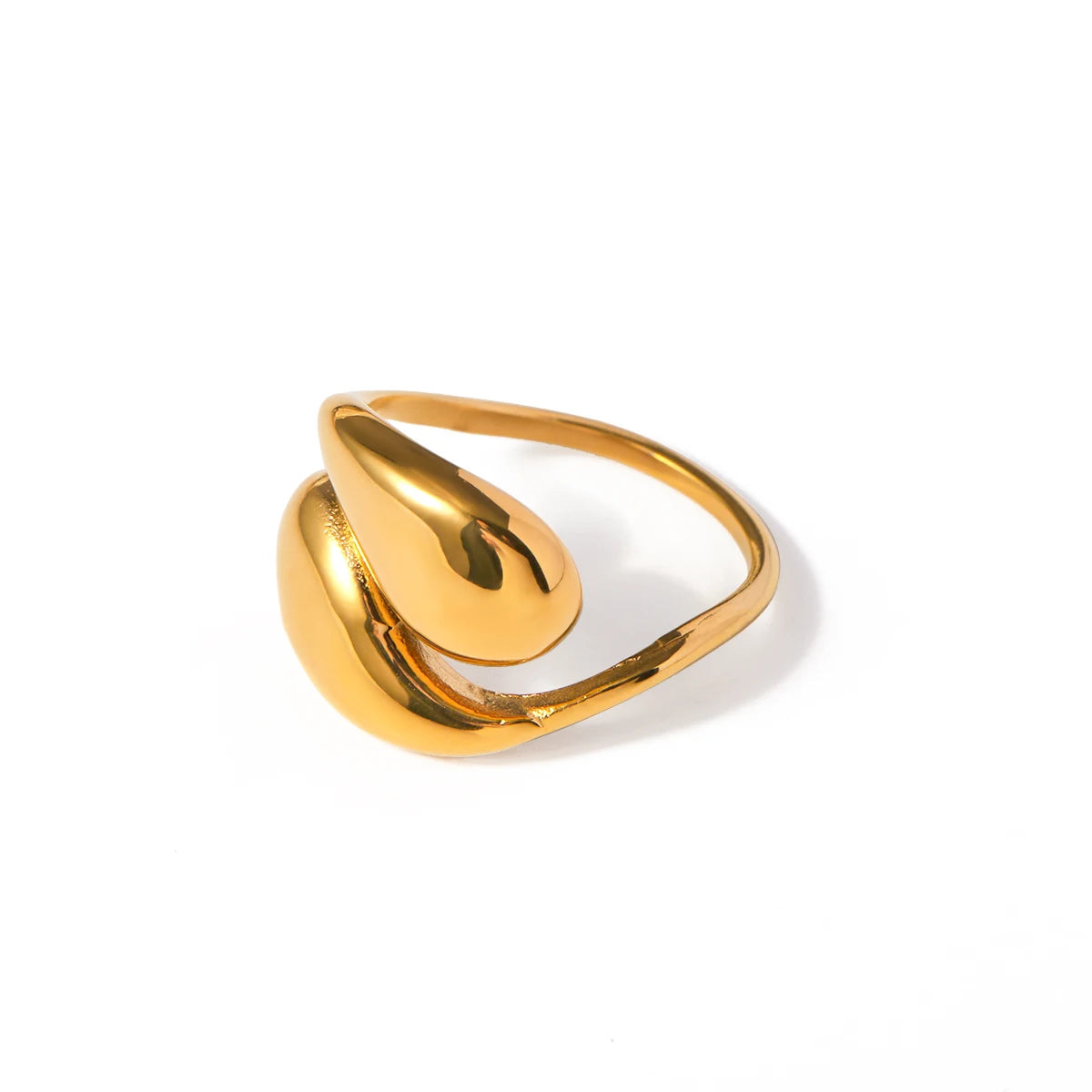 Kika Stainless Steel Metal Overlap Ring