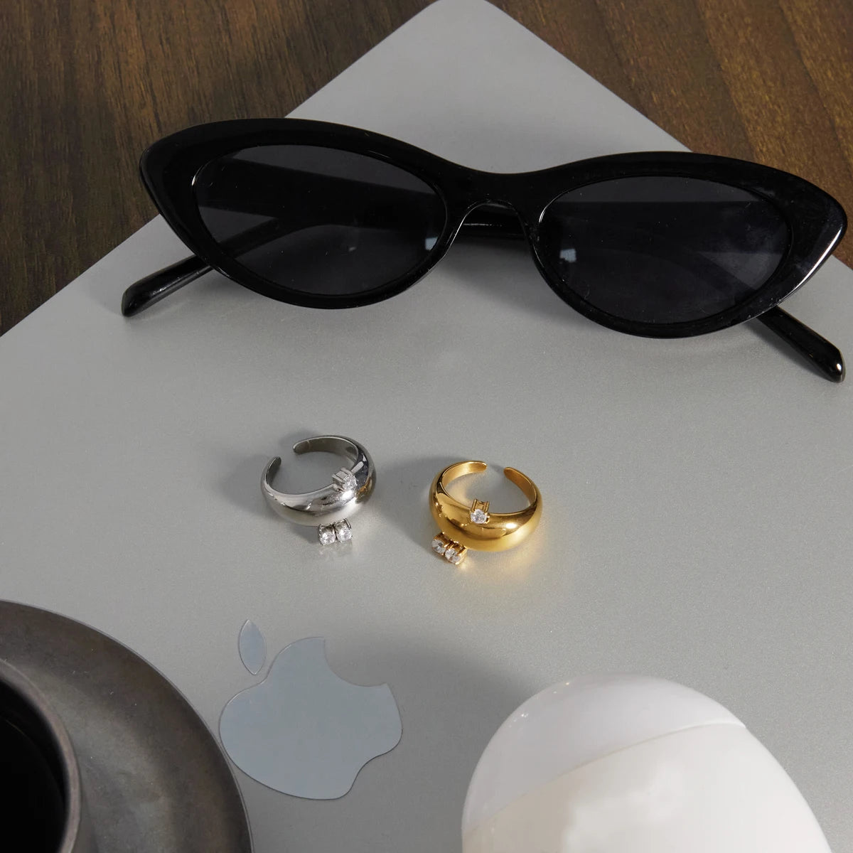 KIKA Delicate Wide Open Ring PVD Plated Stainless Steel 316L