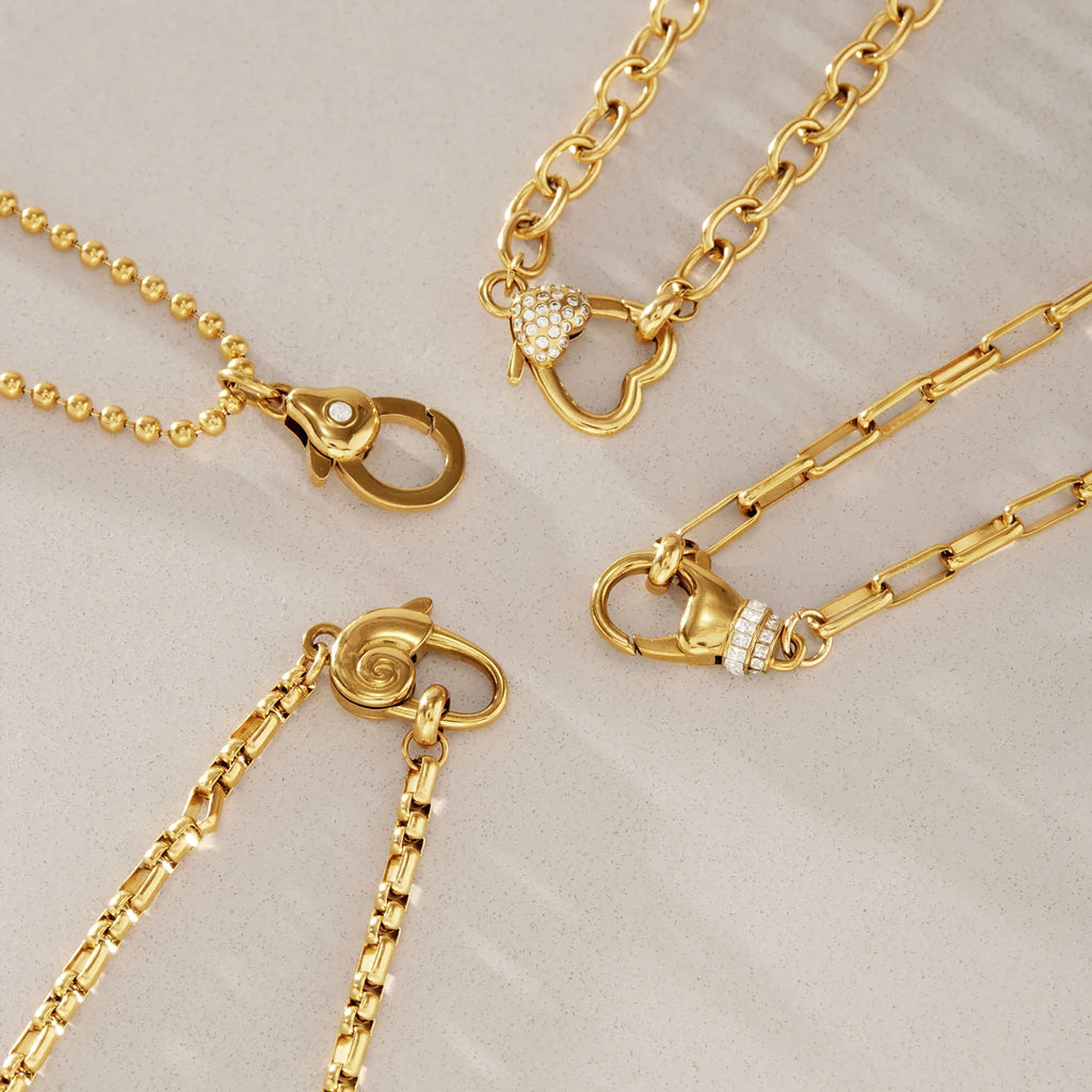 KIKA Geometric Lobster Clasp Pendant Necklace  18K Gold PVD Plated Stainless Steel 316L DIY