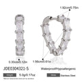 Kika Full Zircon Triangle Shape Clip Earrings For Women Minimalist 18K Gold PVD Plated Stainless Steel 316L