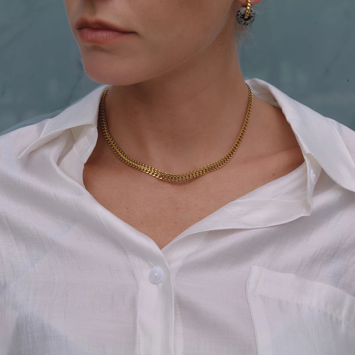 KIKA Classic Chain Necklace For Women Minimalist 18K Gold PVD Plated Stainless Steel Necklace Simple Fashion Jewelry Gift