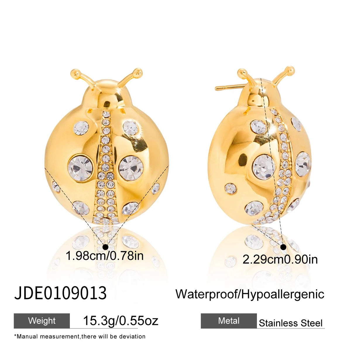 Dripping Oil Ladybug Ear Studs