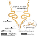 Zircon Pendant Black Rhinestone Snake Shape Chain Necklace