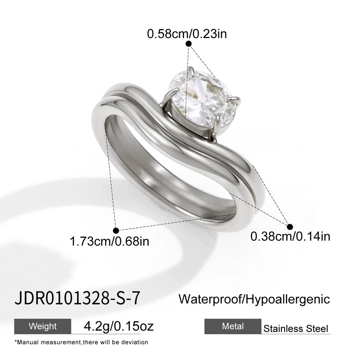 Kika Delicate Double Layered Wave Ring