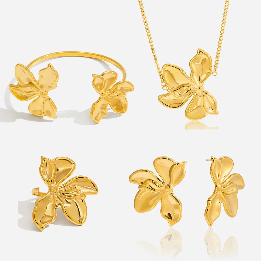 Kika Flower Bracelets Ring Necklaces Earrings