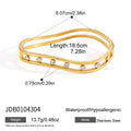 KIKA Round Crystal Wave Shape Openable Bracelet PVD 18K Gold Plated Stainless Steel 316Ly