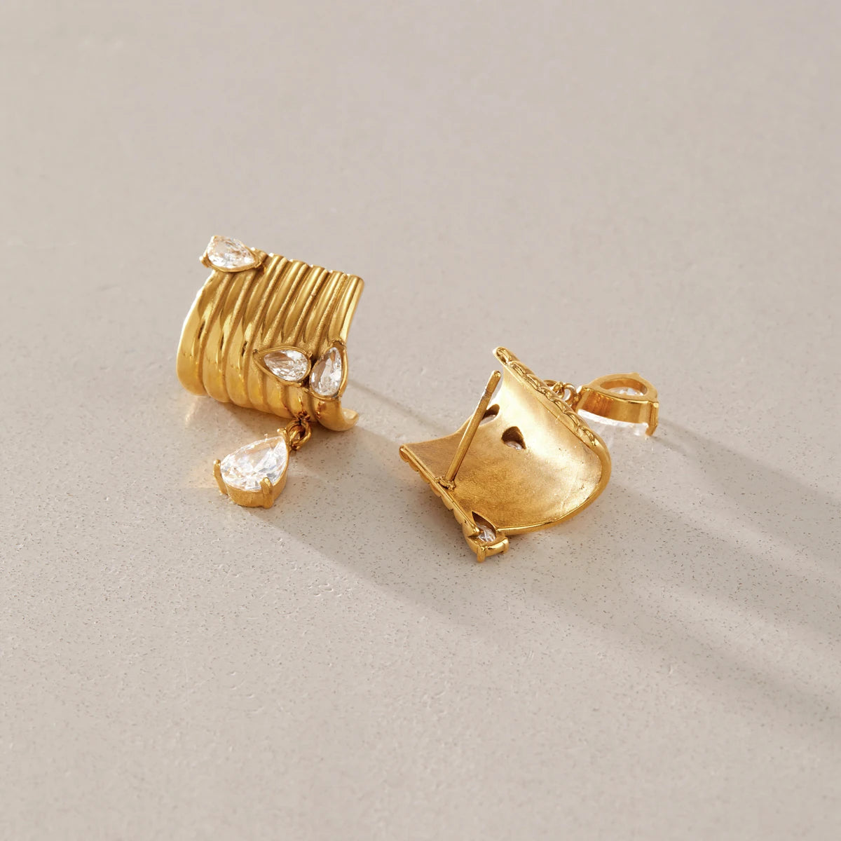 KIKA Classic Water Drop Zircon Earrings For Women Minimalist 18K Gold PVD Plated Stainless Steel Earrings Fashion Jewelry Gift