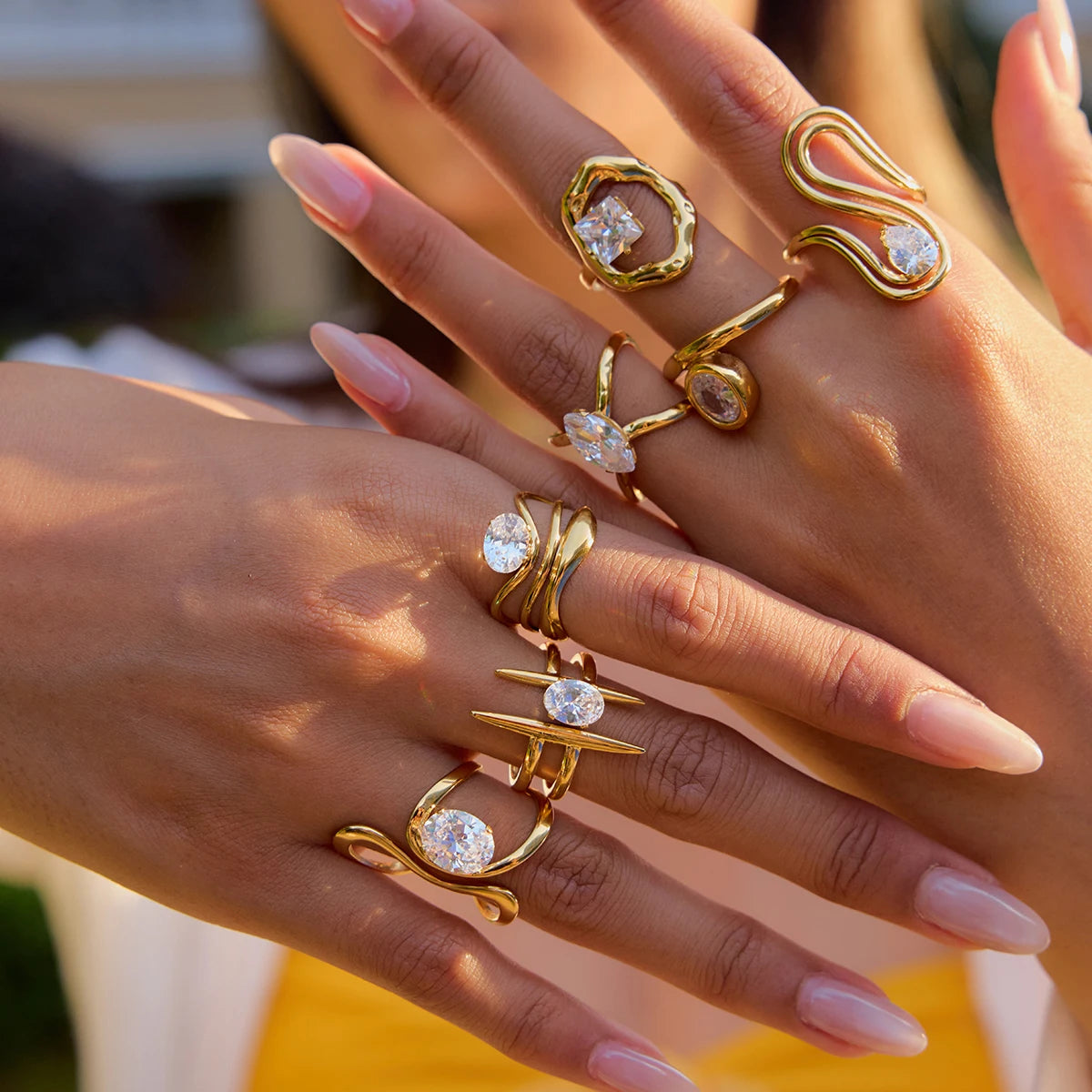 Kika Minimalist Geometric Stackable Ringsw Rings