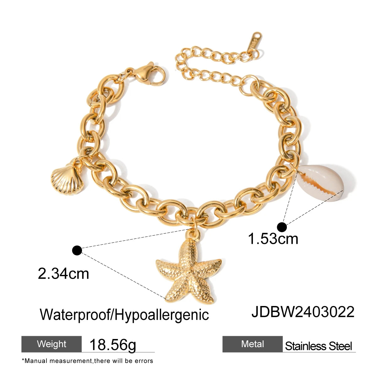 Vacation Beach Starfish Conch Bracelet