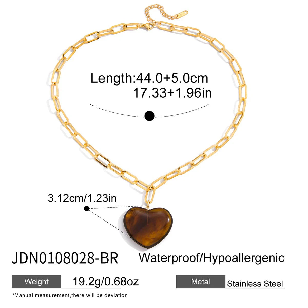Vintage Amber White Blended Resin Necklace