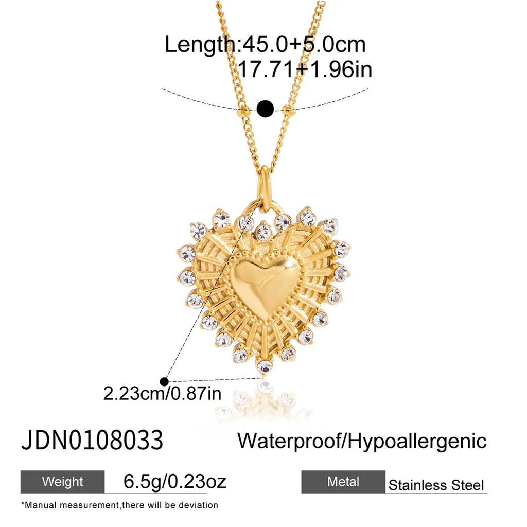 Kika Temperament Heart Pendant Chain Necklace