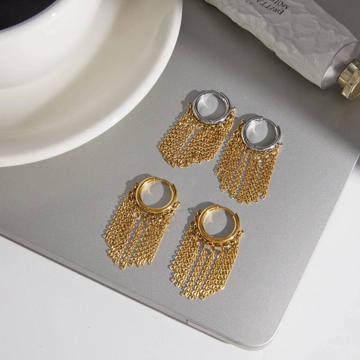 KIKA Classic Short Chains Tassel Earrings PVD Plated Stainless Steel 316L
