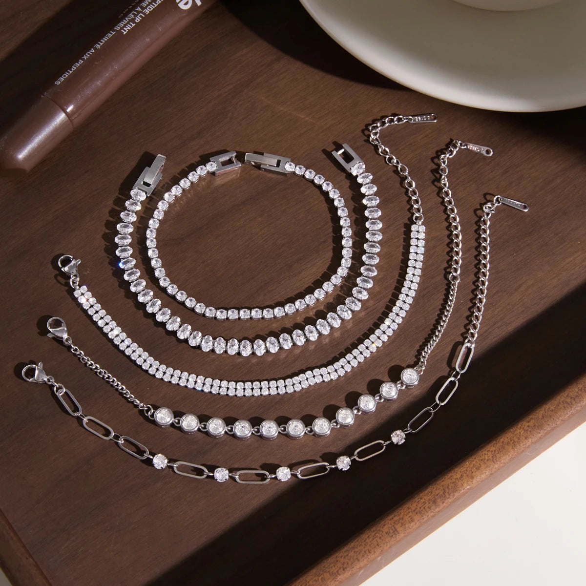 KIKA Delicate Zircon Tennis Chain Bracelet  Stainless Steel 316L Bracelet