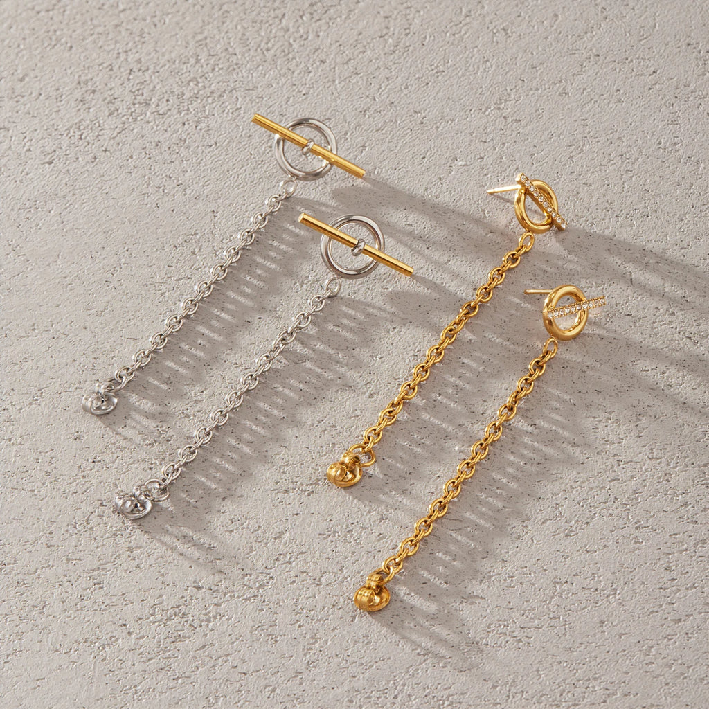 Kika Classic Chains Tassel Earrings 18K Gold PVD Plated Stainless Steel 316L
