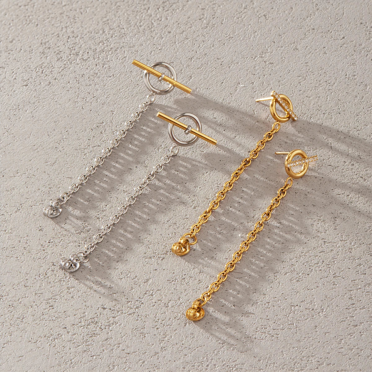 Kika Classic Chains Tassel Earrings 18K Gold PVD Plated Stainless Steel 316L