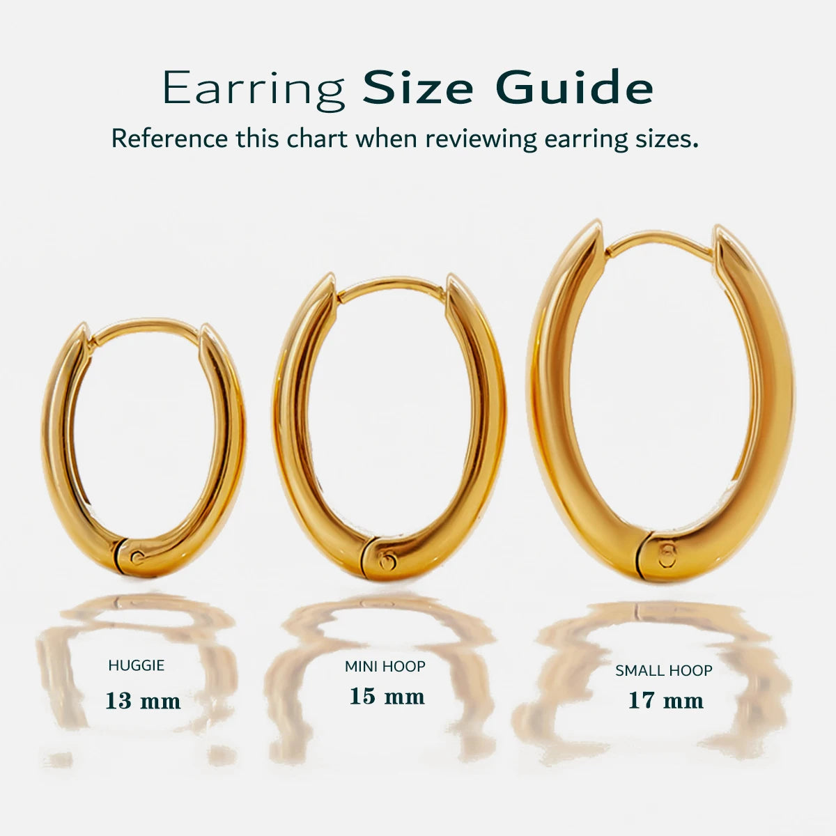 KIKA Simple Classic 18K Gold Color PVD Plated Stainless Steel 316L 14mm 16mm 18MM O Shaped Earrings
