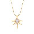 Kika White Drop-Shaped Zircon Star Pendant With Snake Bone Chain