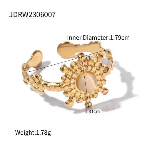 Kika Gold Color Sunshine Ring Full Sunburst Ring Rising Sun Dainty  Celestial Jewelry Stackable Ring Gift Wife