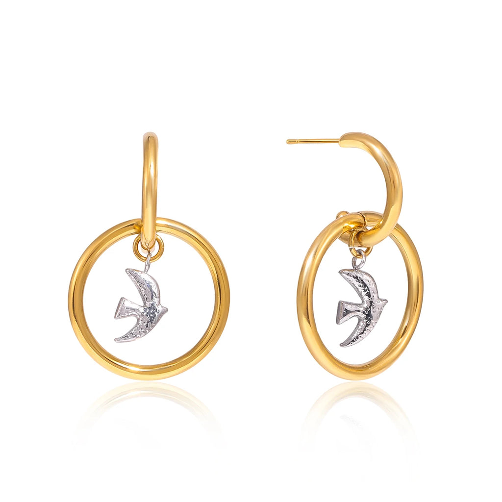 Kika Dove Of Peace Bird Pendant Earrings